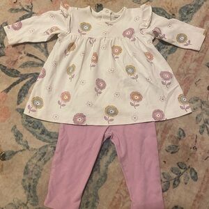 Kissy Kissy White and Pink Floral Kids Matching Set